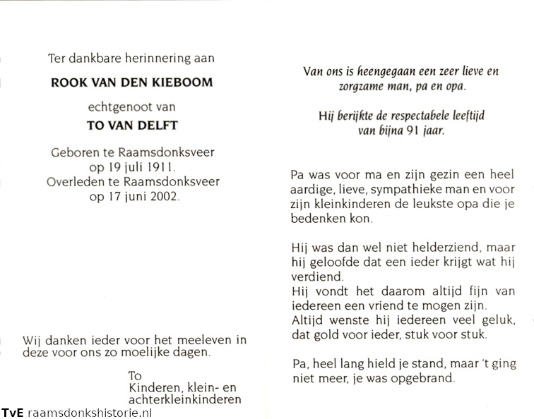 Rook van den Kieboom- To van Delft